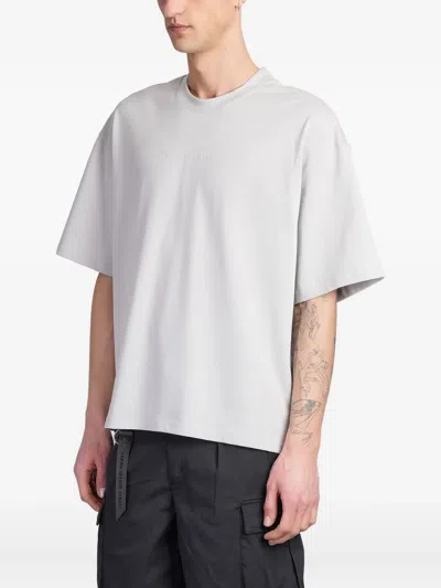 Alpha Industries Logo-embossed Cotton T-shirt In Gray