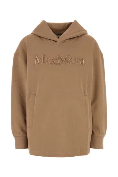 's Max Mara Biscuit Cotton Blend Oversize Visiera Sweatshirt In Brown