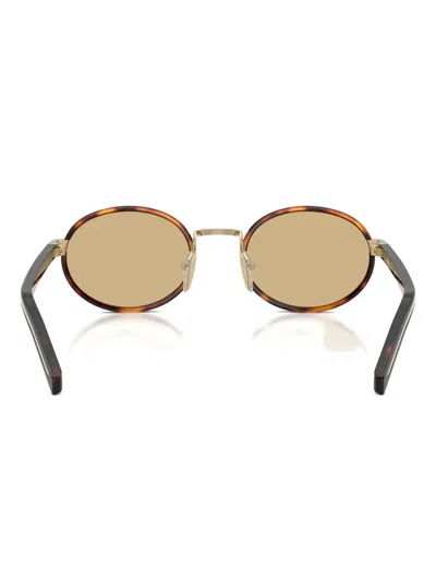 Prada Womens Brown Pr B56s Round-frame Tortoiseshell Metal Sunglasses In Brown