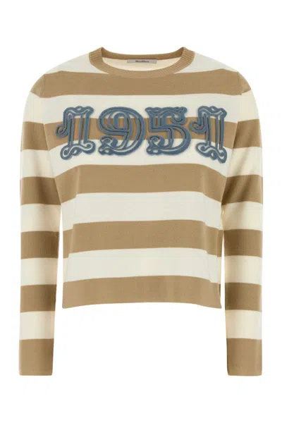 Max Mara Multicolor Embroidered Wool Sweater In Multi