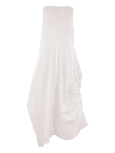 Maria Calderara Sleeveless Asymmetrical Dress In White
