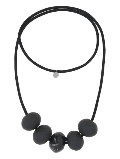 Maria Calderara Infinity Loop Necklace In Black