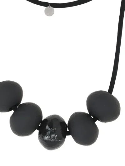 Maria Calderara Infinity Loop Necklace In Black