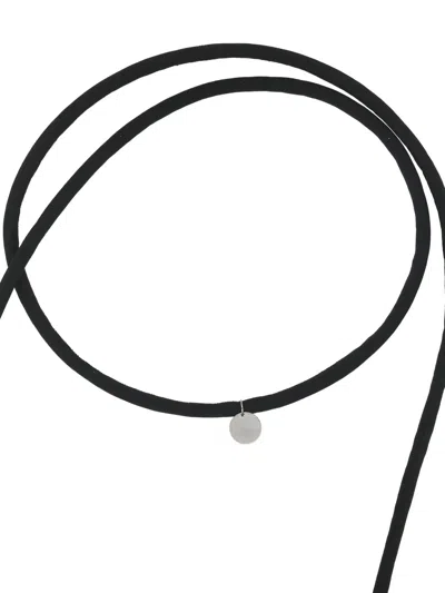 Maria Calderara Infinity Loop Necklace In Black