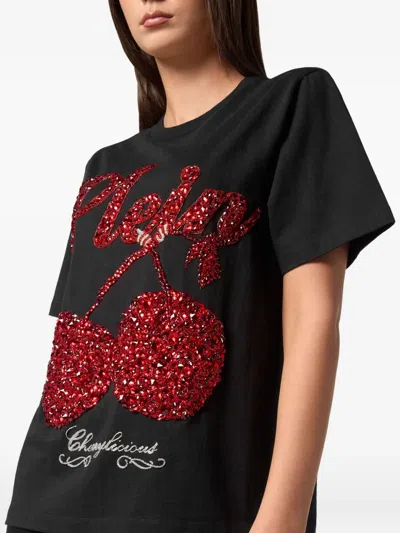 Philipp Plein Crystal-embellished T-shirt In Black