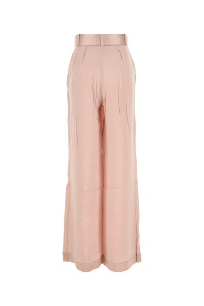 Zimmermann Pink Silk Tuck Pants In Neutral