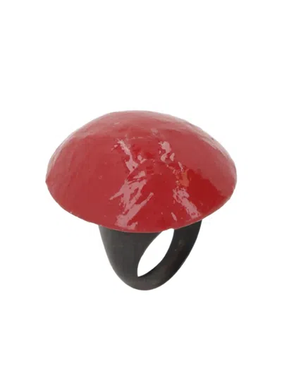 Maria Calderara Resin Ring In Red