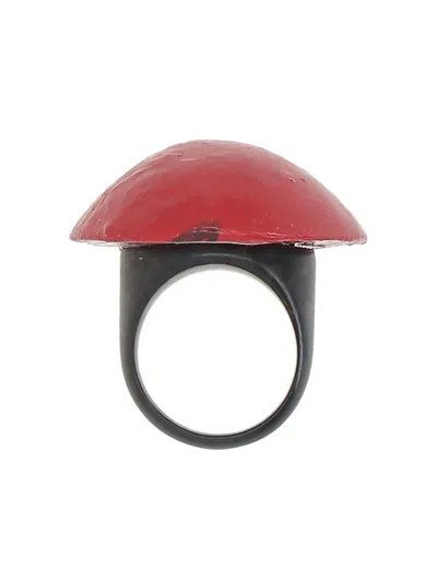 Maria Calderara Resin Ring In Red