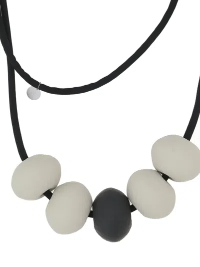 Maria Calderara Infinity Loop Necklace In Black
