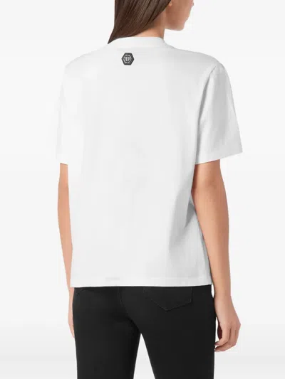 Philipp Plein Crystal-embellished T-shirt In White