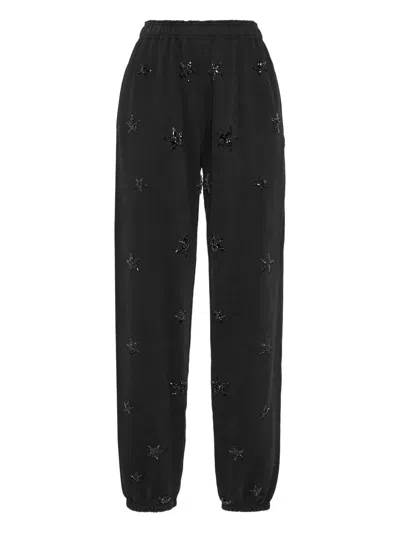 Philipp Plein Star-embellished Joggers In Black