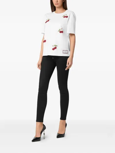 Philipp Plein Crystal-embellished T-shirt In White