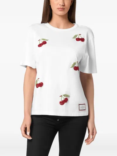 Philipp Plein Crystal-embellished T-shirt In White