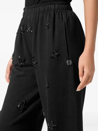 Philipp Plein Star-embellished Joggers In Black