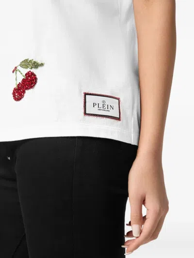Philipp Plein Crystal-embellished T-shirt In White
