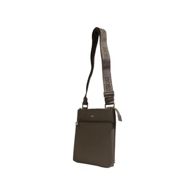 Hugo Boss Green Leather Messenger Men's Bag