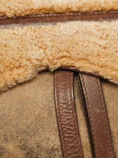 Pre-owned Dior Shearling Shoulder Bag In Neutral