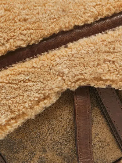 Pre-owned Dior Shearling Shoulder Bag In Neutral