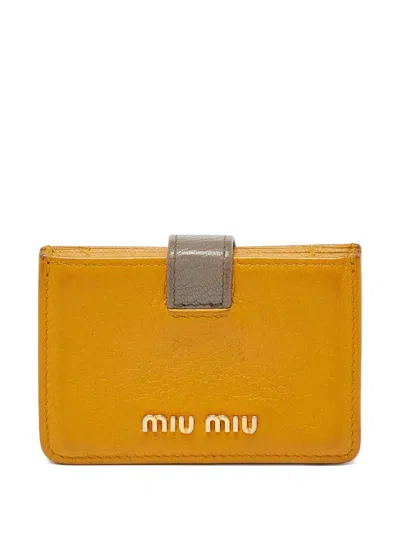 Pre-owned Miu Miu Leather Wallet In Yellow