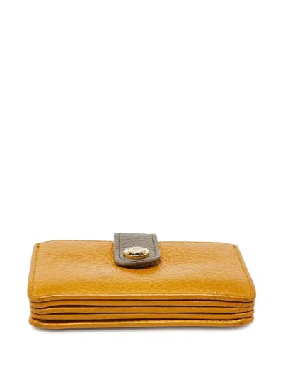 Pre-owned Miu Miu Leather Wallet In Yellow