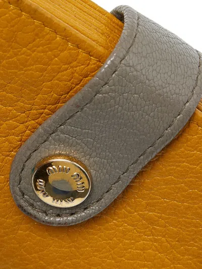 Pre-owned Miu Miu Leather Wallet In Yellow