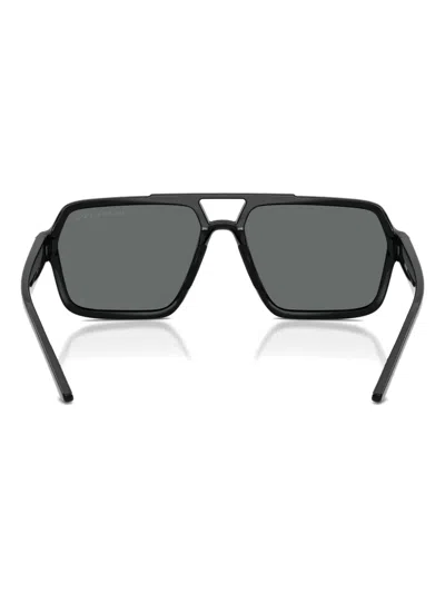 Prada Polarized Dark Grey Rectangular Mens Sunglasses Ps 01xs Dg002g 59 In Black