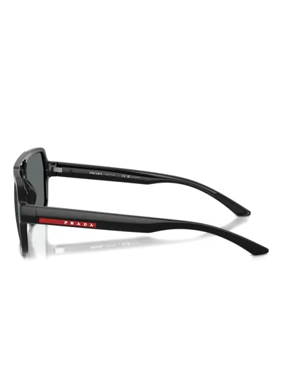 Prada Polarized Dark Grey Rectangular Mens Sunglasses Ps 01xs Dg002g 59 In Black