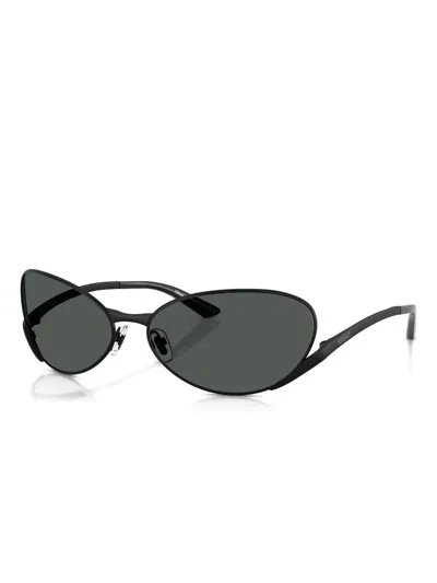 Versace Oval-frame Sunglasses In Green