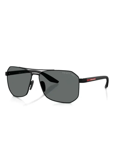 Prada Geometric-frame Sunglasses In Green