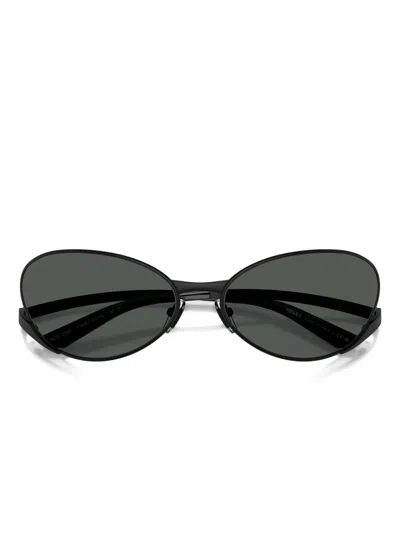 Versace Oval-frame Sunglasses In Green