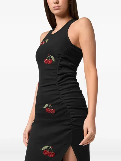Philipp Plein Crystal-embellished Maxi Dress In Black