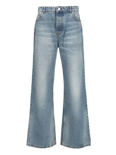 Ami Alexandre Mattiussi Ami Paris Whiskering Effect Wide-leg Jeans