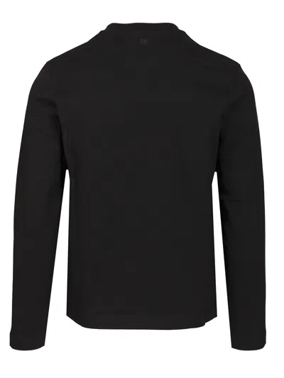 Ami Alexandre Mattiussi Black Crewneck Sweatshirt With Adc Embroidery In Cotton Blend Man