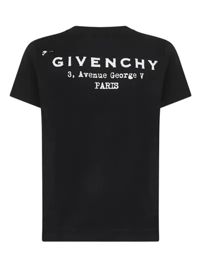 Givenchy Black Cotton Jersey Crewneck T-shirt In Multi