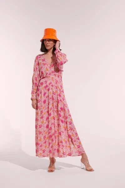 Poupette St Barth Ilona Floral Wrap Maxi Dress In Multi