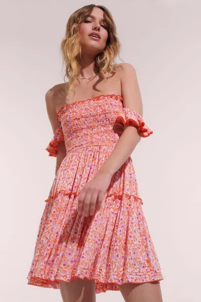 Poupette St Barth Mini Dress Aurora In Pink