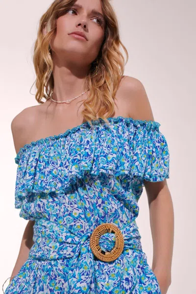 Poupette St Barth Short Jumpsuit Bella In Blue