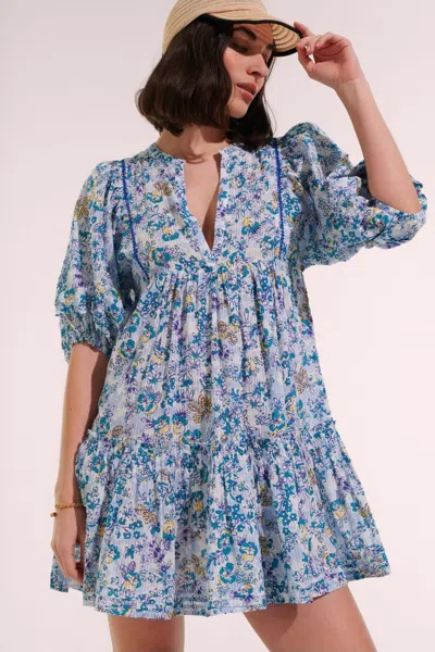 Poupette St Barth Mini Dress Aria In Blue