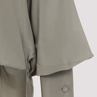 Max Mara Leonida Blouse Draped Design Long Sleeves In Gray
