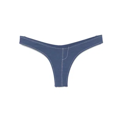 Frankies Bikinis X Bella Hadid Blue Bikini Bottom In Blue
