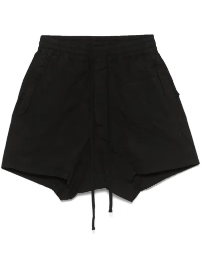 Thom Krom Relaxed Fit Black Bermuda Shorts With Drawstring In Black