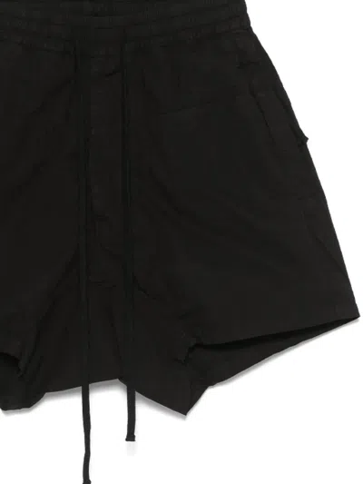 Thom Krom Relaxed Fit Black Bermuda Shorts With Drawstring In Black