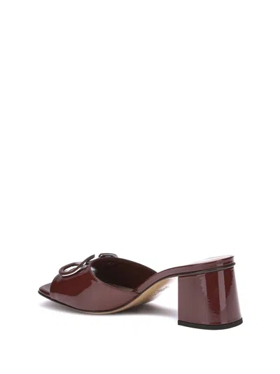Valentino Square Toe High Heel Sandals In Brown