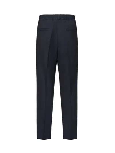 Zegna Jogger Trousers In Wool Blend In Blue
