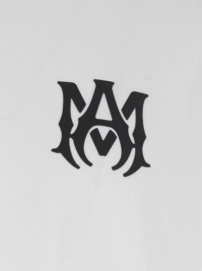Amiri White Crewneck T-shirt With Logo Print On The Front And Logo Lettering On The Rear In Cotton Man