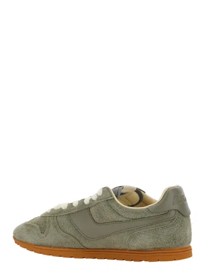 Autry Windspin Green Low Top Sneakers With Logo Patch On Tongue And Side In Suede Woman In Gray