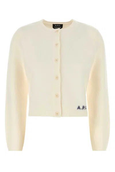 Apc A.p.c. Ivory Wool Mila Cardigan
