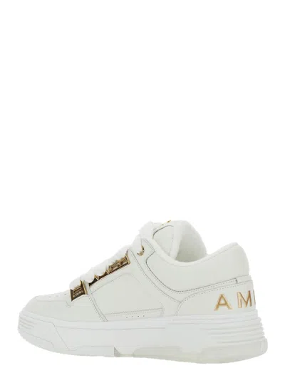 Amiri White Sneakers With Logo Patch On The Side And Logo Lettering On The Rear In Leather Man In Red