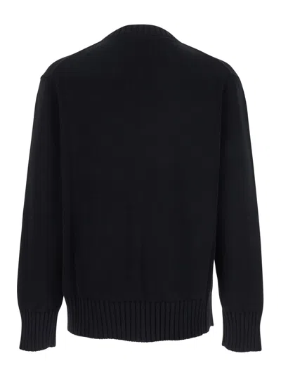 Amiri Black Sweater With Maxi Logo Lettering On The Front In Black
