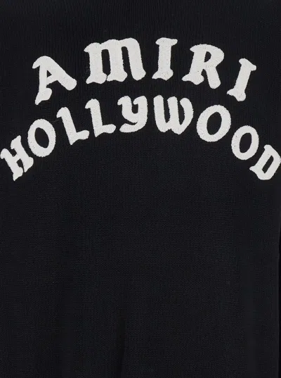 Amiri Black Sweater With Maxi Logo Lettering On The Front In Black